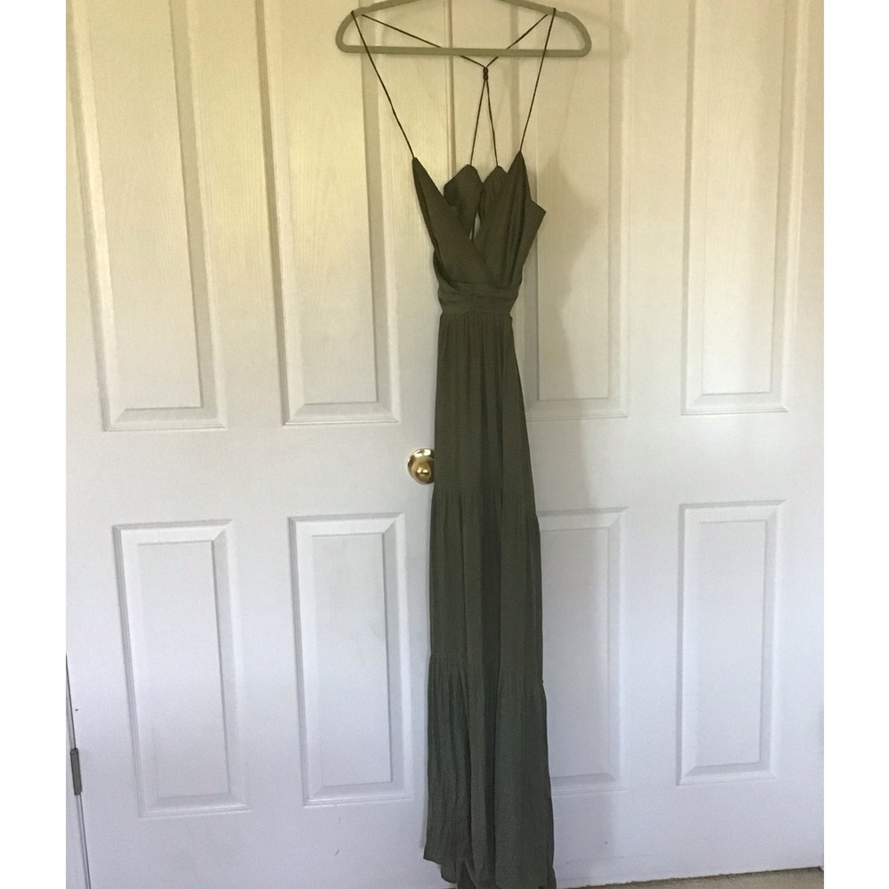 Sheike Australia green dotted tiered maxi dress Au 8 US 4/6